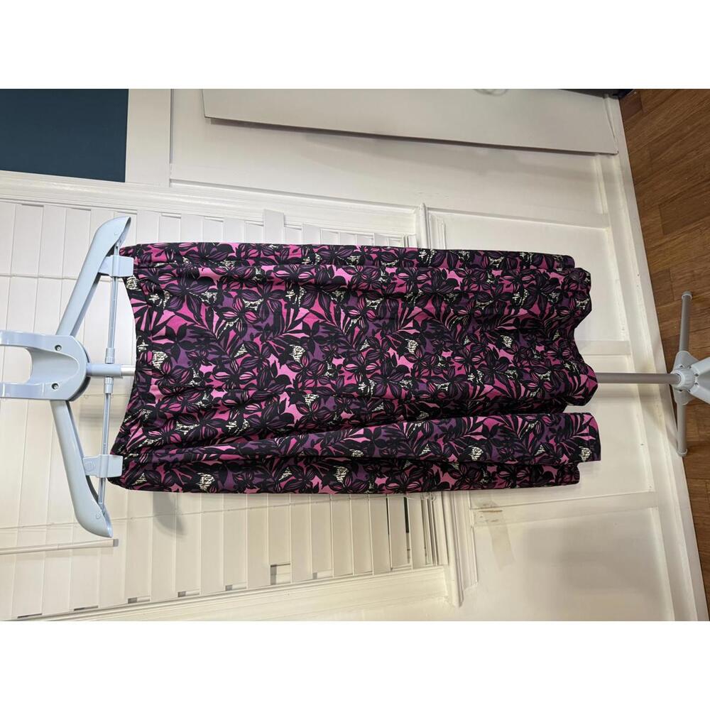 Sag Harbor Floral Print Midi Skirt Small